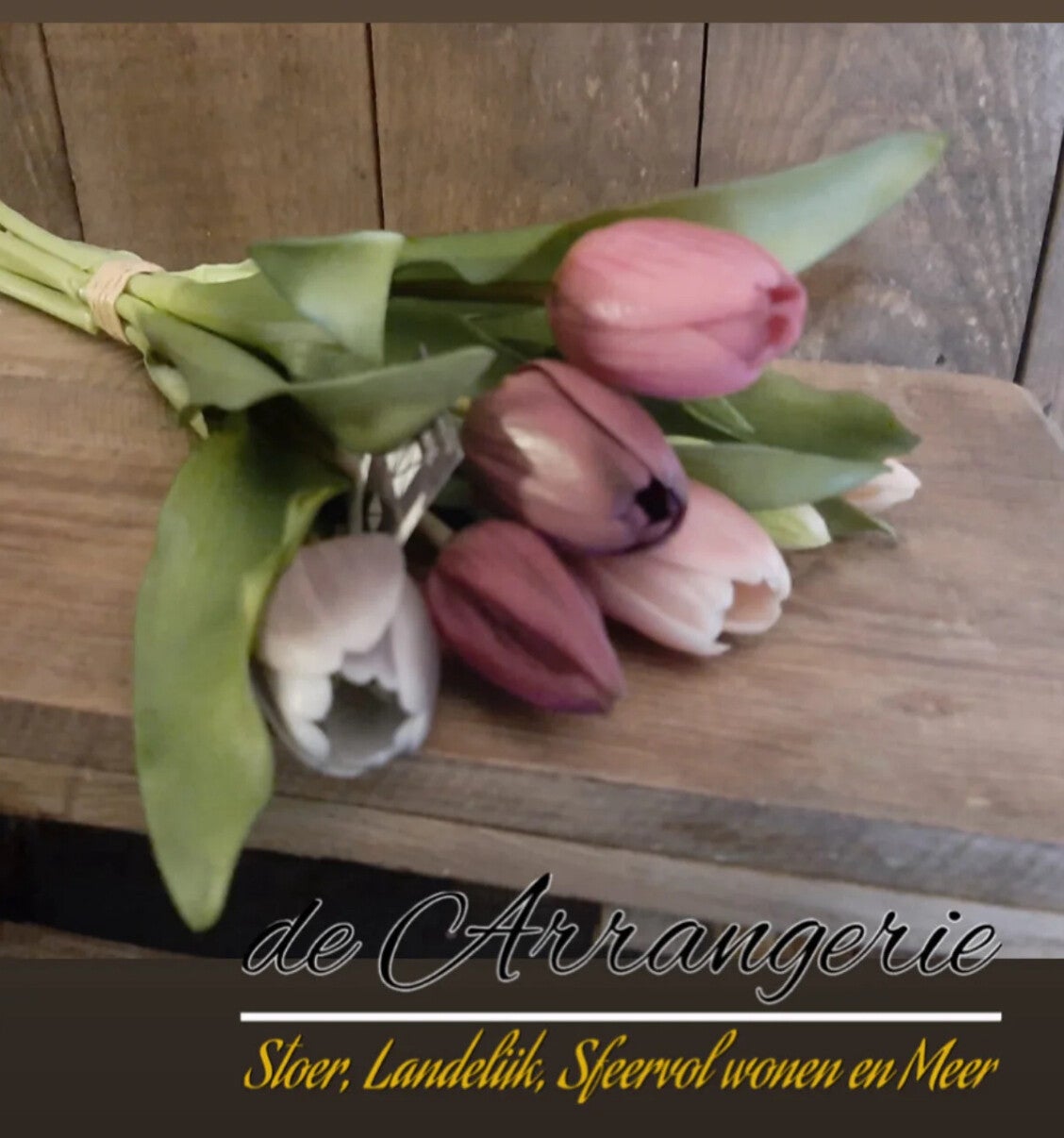 Tulpen, 7 stelen, 30cm- mix pink-purple-mauve