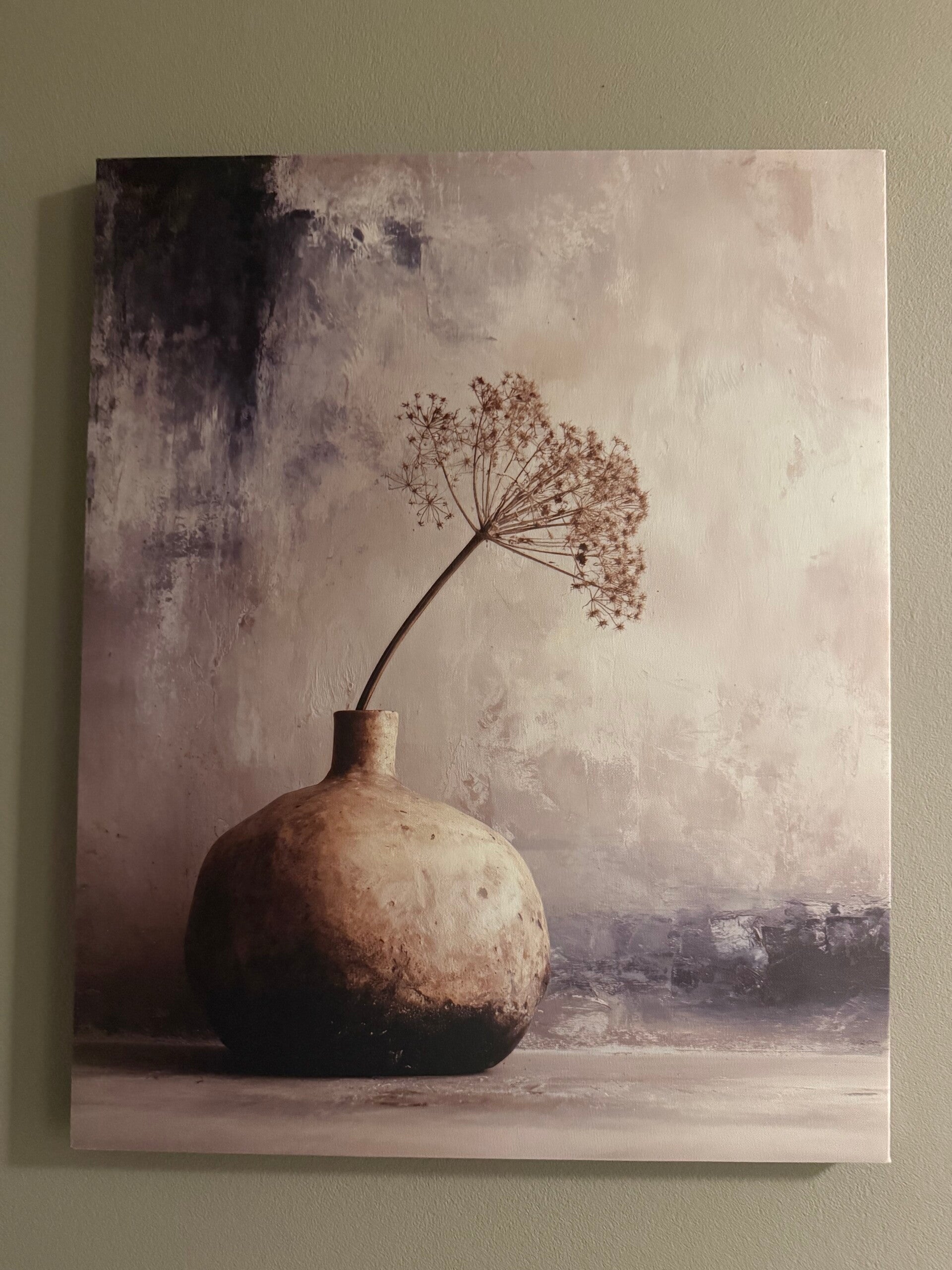 Canvas kruik met tak - 40x50cm