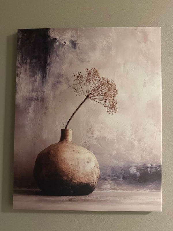 Canvas kruik met tak - 40x50cm