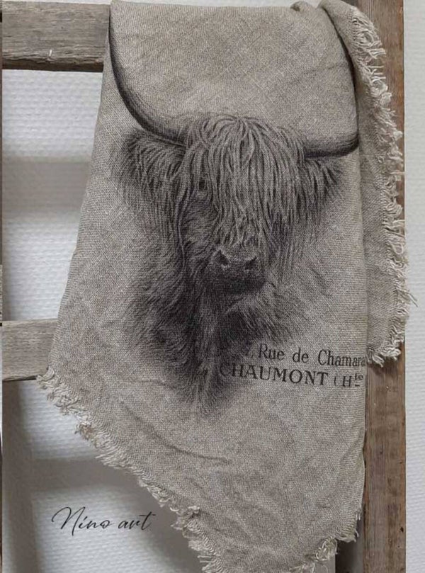 NEW shabby doek 45x45cm, hooglander