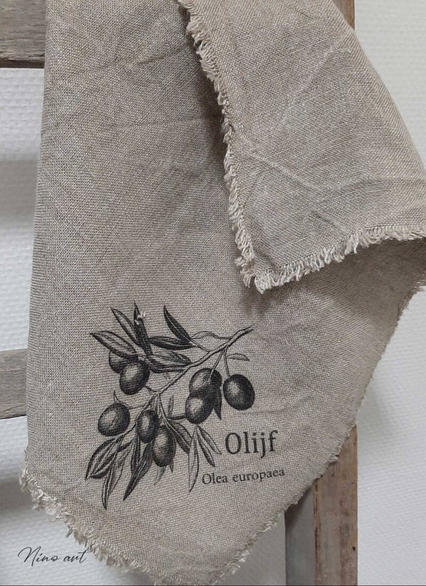 NEW shabby doek, 45x45cm olijftak