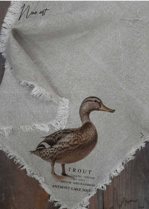 NEW shabby doek, 45x45cm, eend