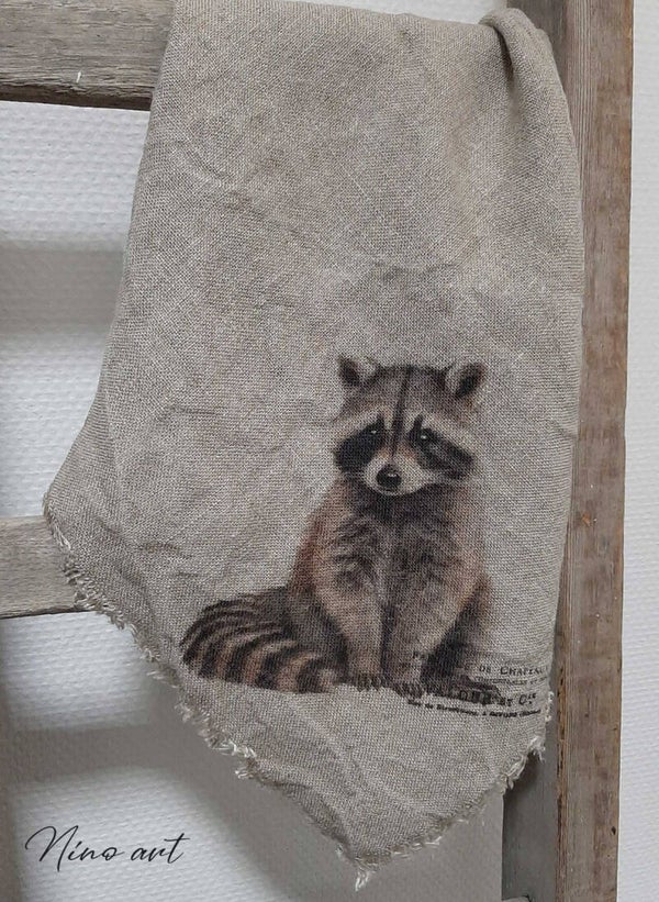 NEW shabby doek, 45x45cm, wasbeertje