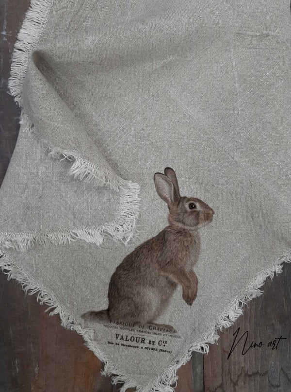 NEW shabby doek, 45x45, konijn