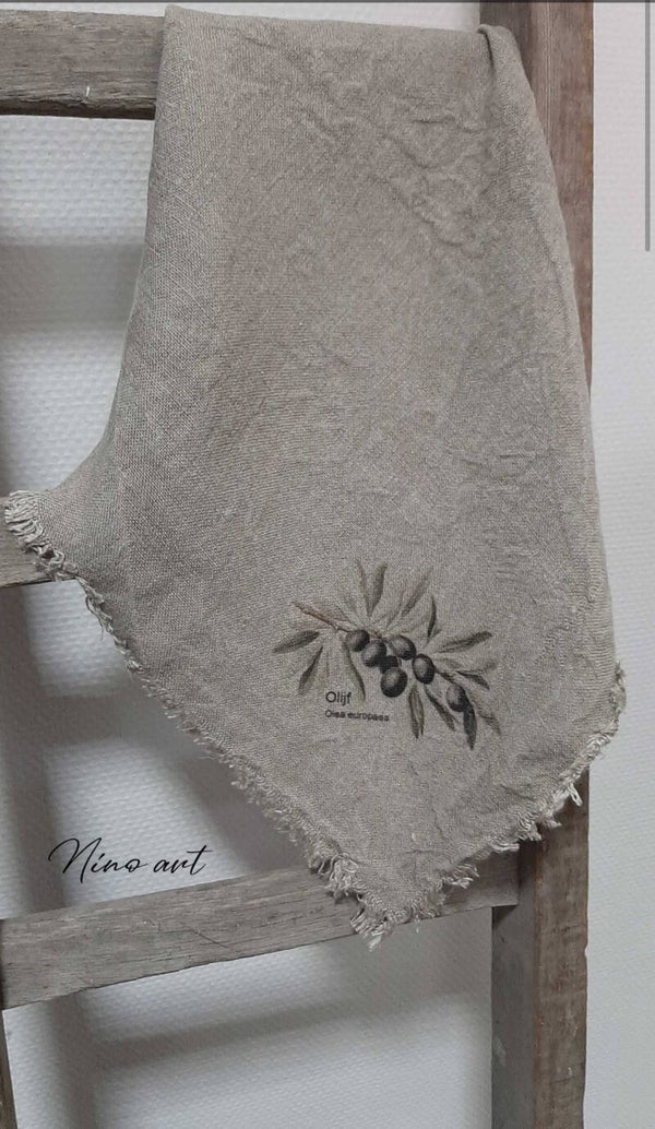 NEW shabby doek, 45x45cm, olijven gekleurd