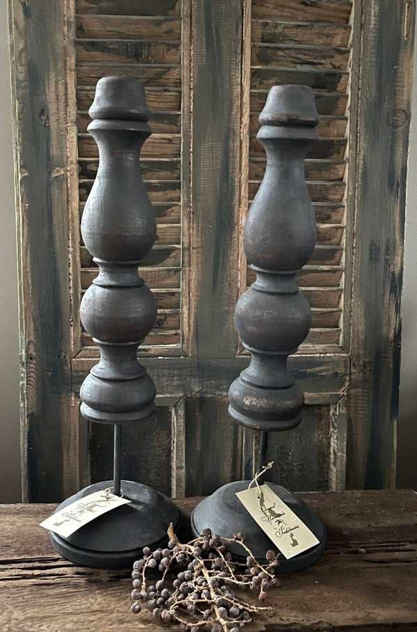 Hoge zwarte houten pinakels - 45cm hoog