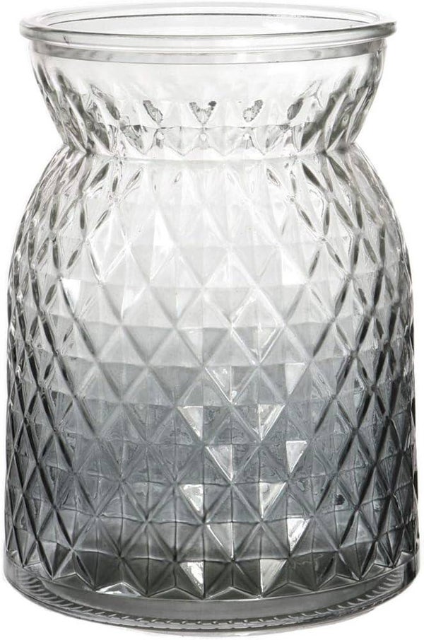 Glazen vaasje met diamant patroon