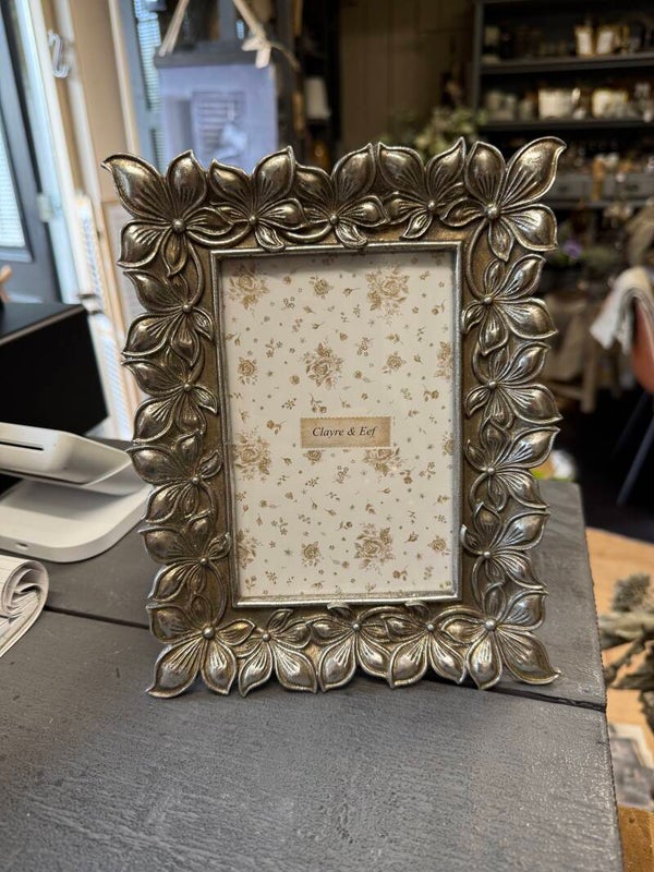 Fotolijstje zilver bloem Clayre & Eef