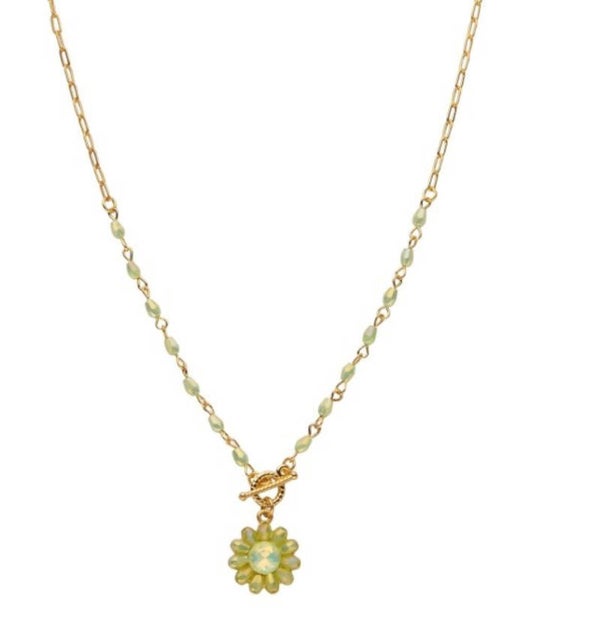BIBA ketting met bloemhanger - licht groen