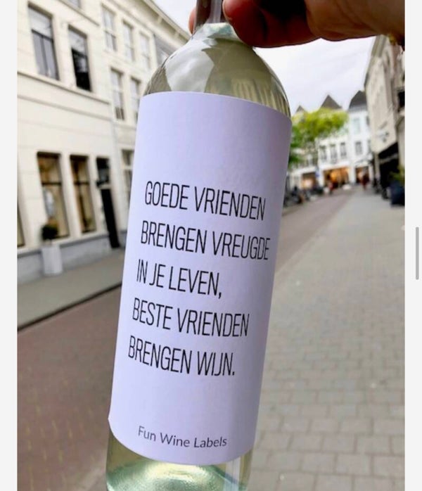 Wine label - goede vrienden