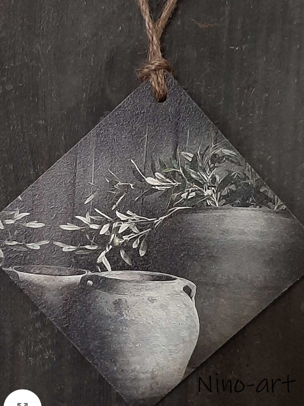 Mini deco hanger pot grijs