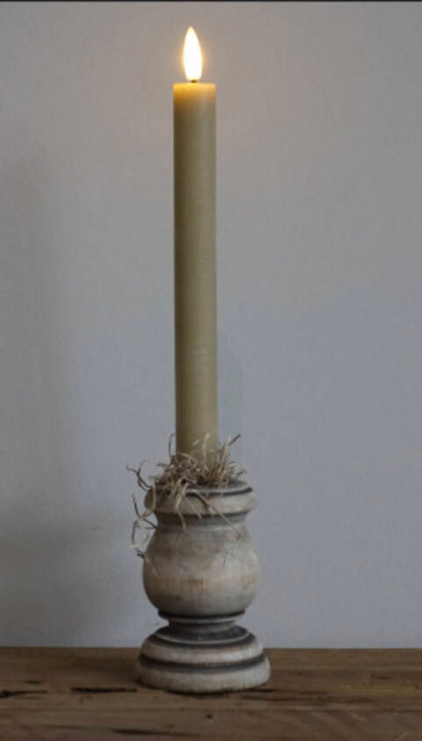 Led diner kaarsen set taupe L