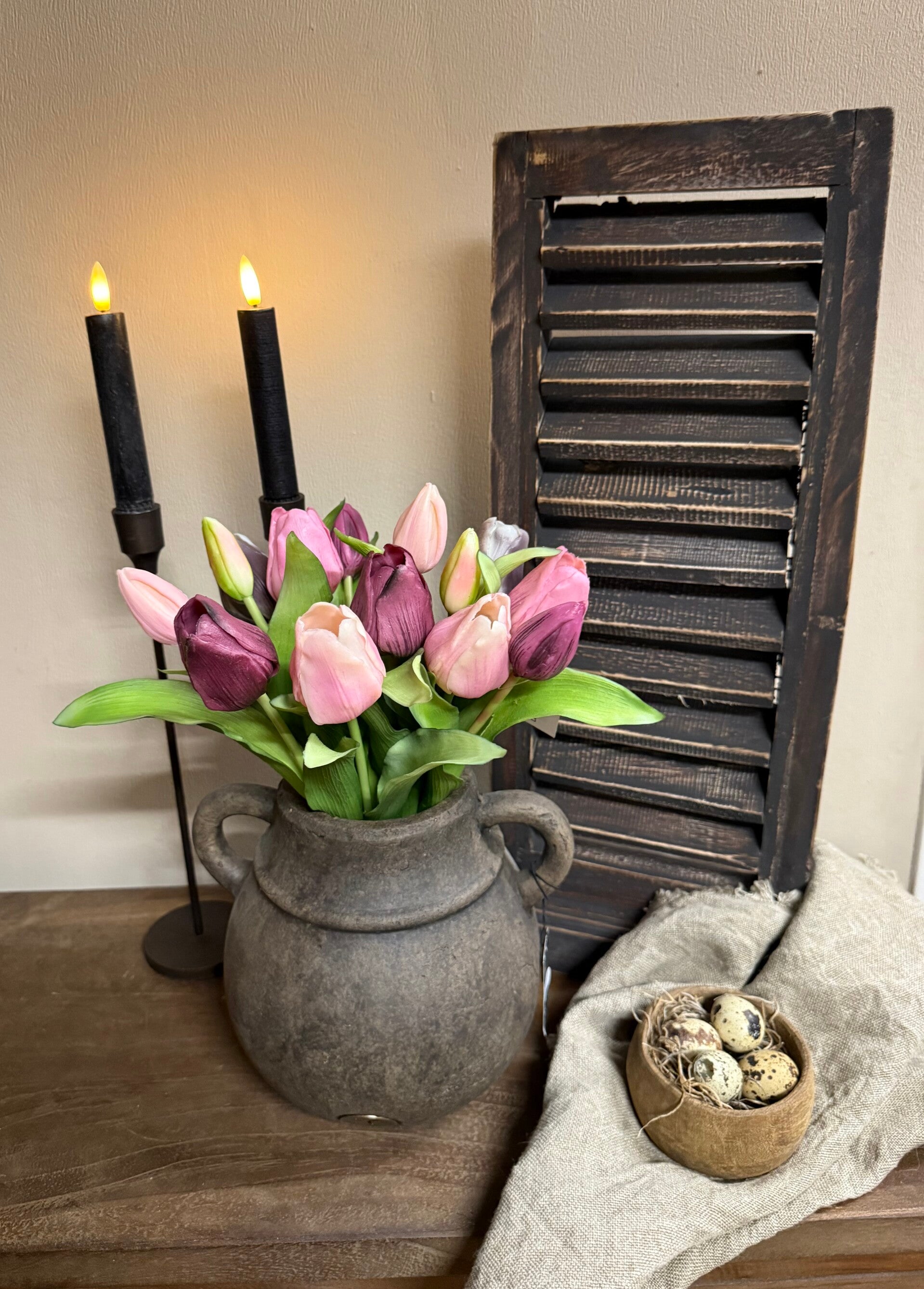 Tulpen, 7 stelen, 30cm, mix pink-purple-mauve