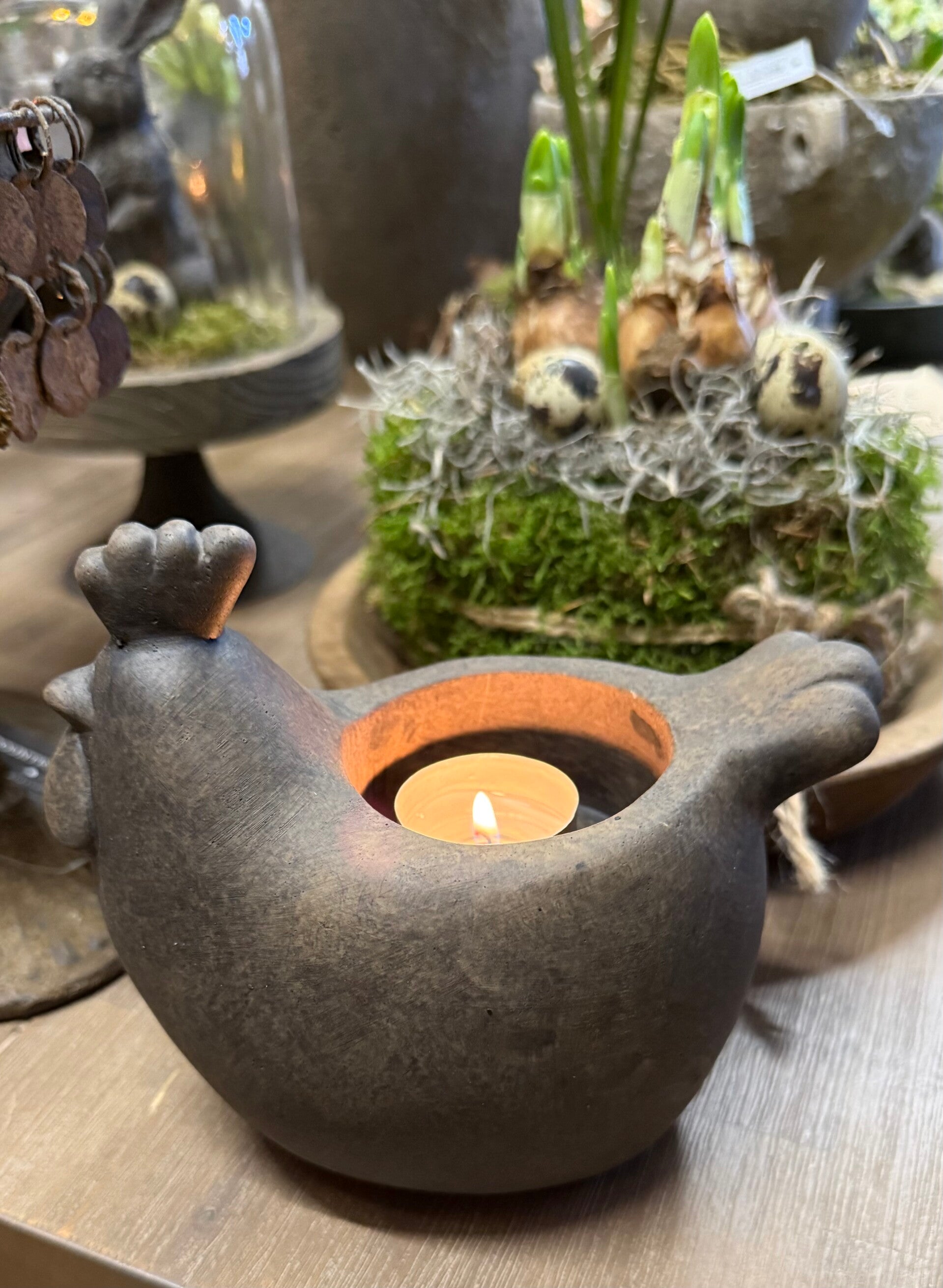 BRYNXZ waxinehouder kip klein - Maj brown