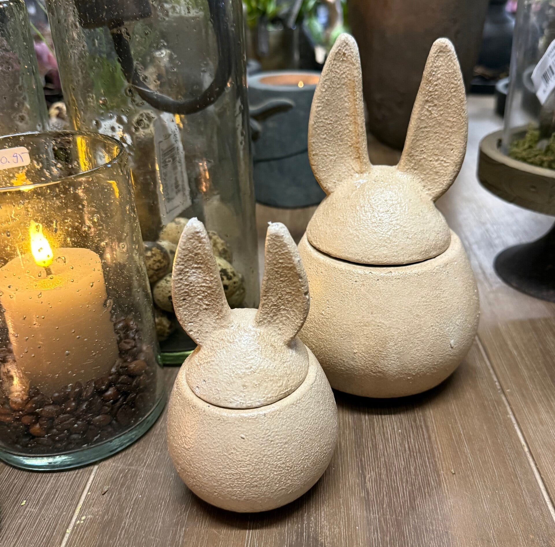 Potjes met haas oren deksel in 2 maten