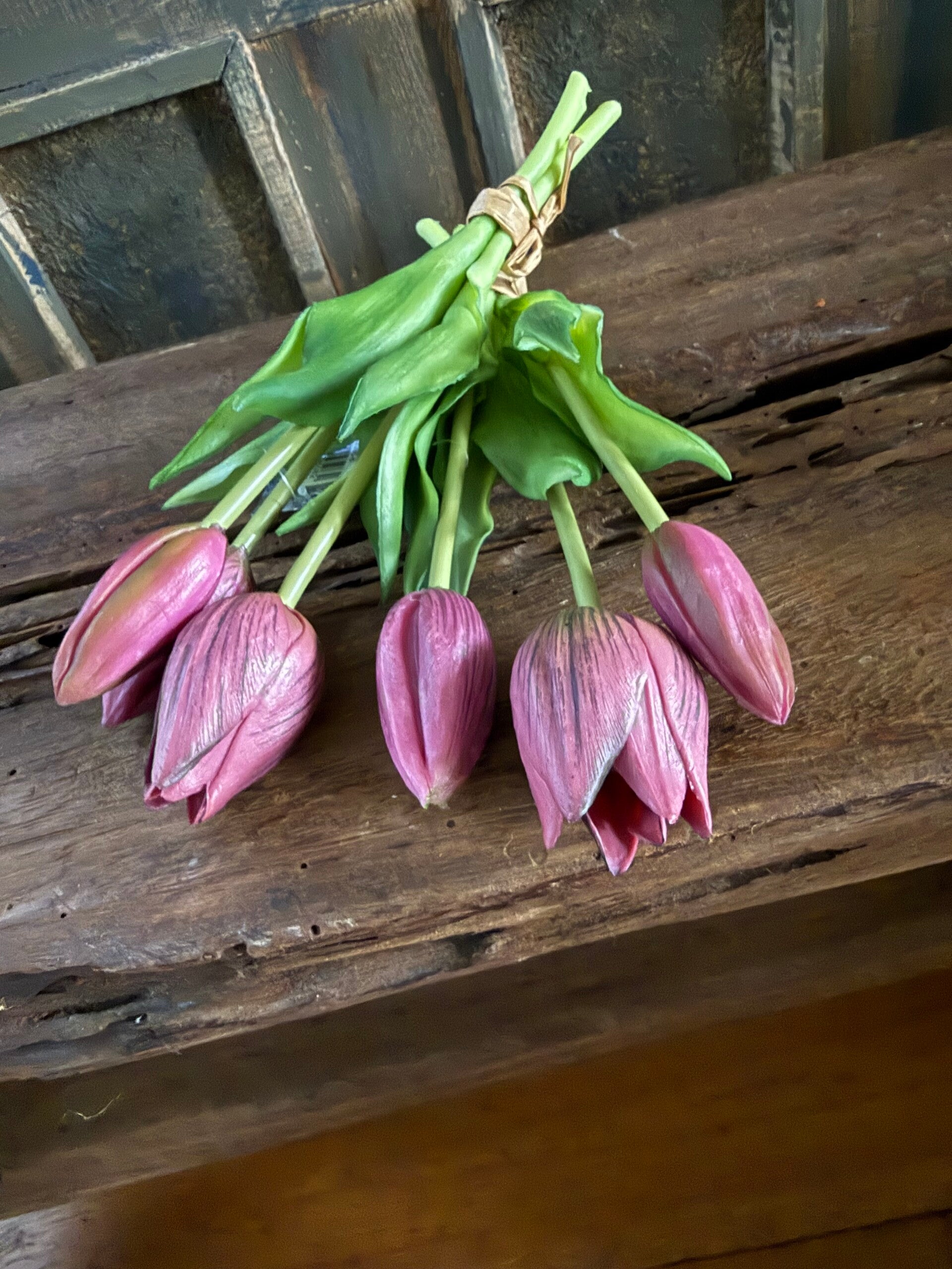 Mini tulpen 5 stelen 25cm - dark Mauve