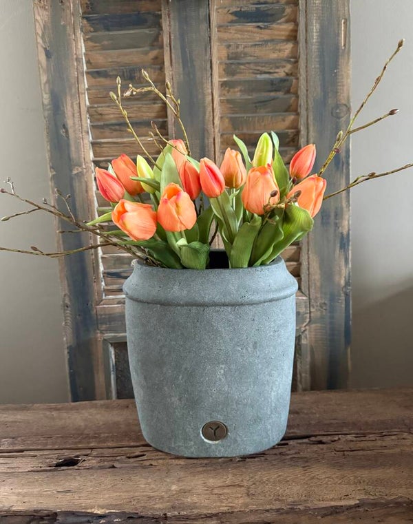 Tulpen, 7 stelen, 30cm, oranje/peach