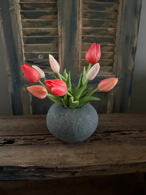 Mini tulpen, 3 stelen, 25cm mix oranje Peach
