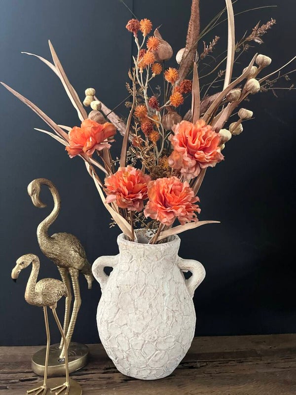 Vaas met anjer / veldboeket - compleet