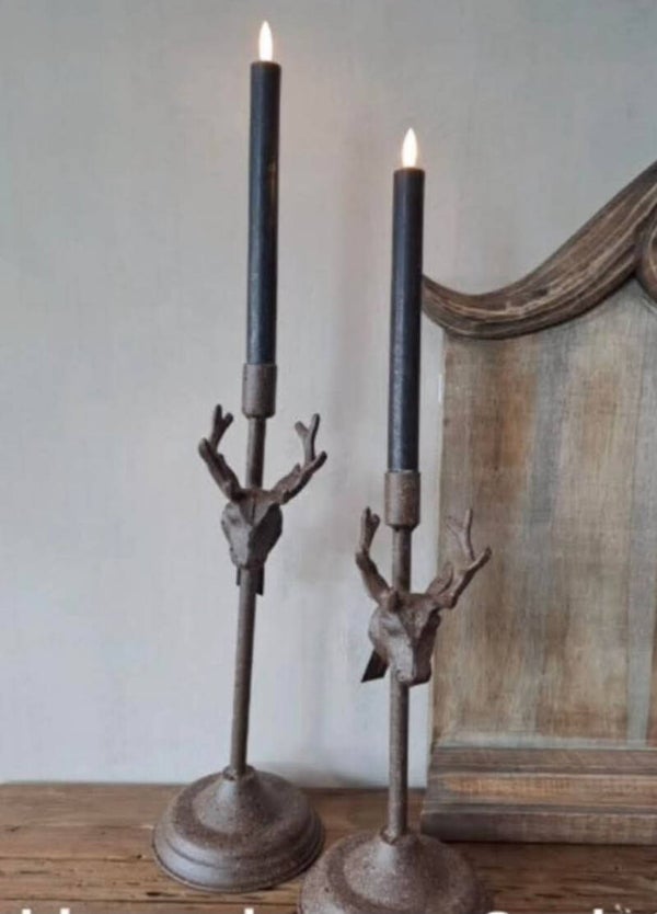 Kandelaar met hertenkopje - 2 maten