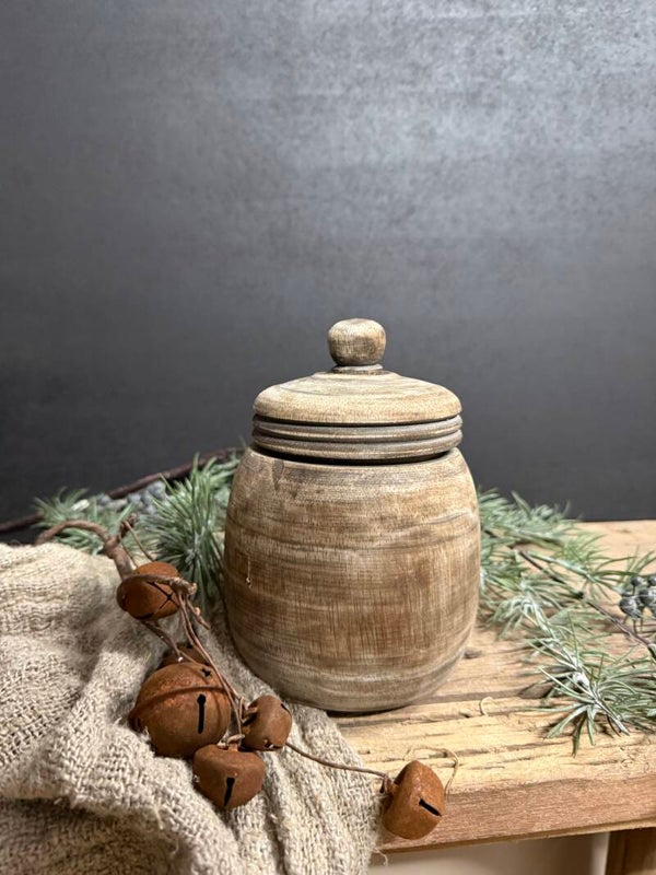 Houten potje met deksel