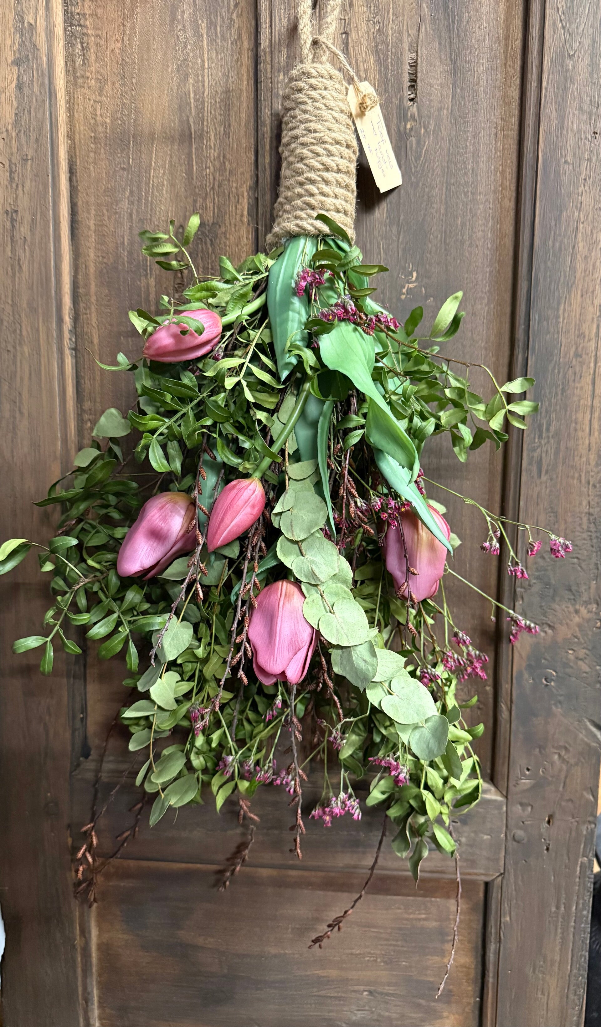 Vers gebonden toef met kunst tulpen - helder