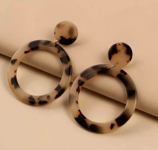 Ronde oorbellen met panter print