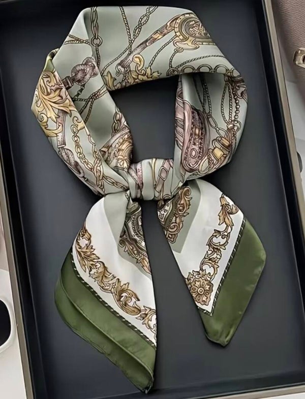 Tasje met chique print met groen - 70x70cm