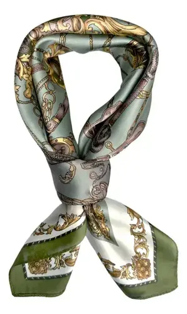 Sjaaltje met Hermes stijl print - groen