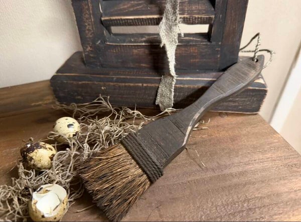 Houten kwast lang plat