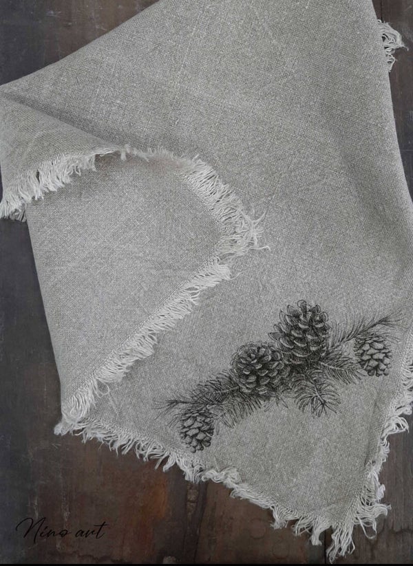 NEW Shabby doek dennenappels 45x45cm