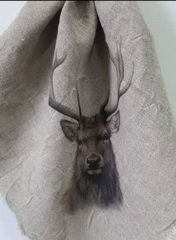 NEW Shabby doek rendier 45x45 gekleurd