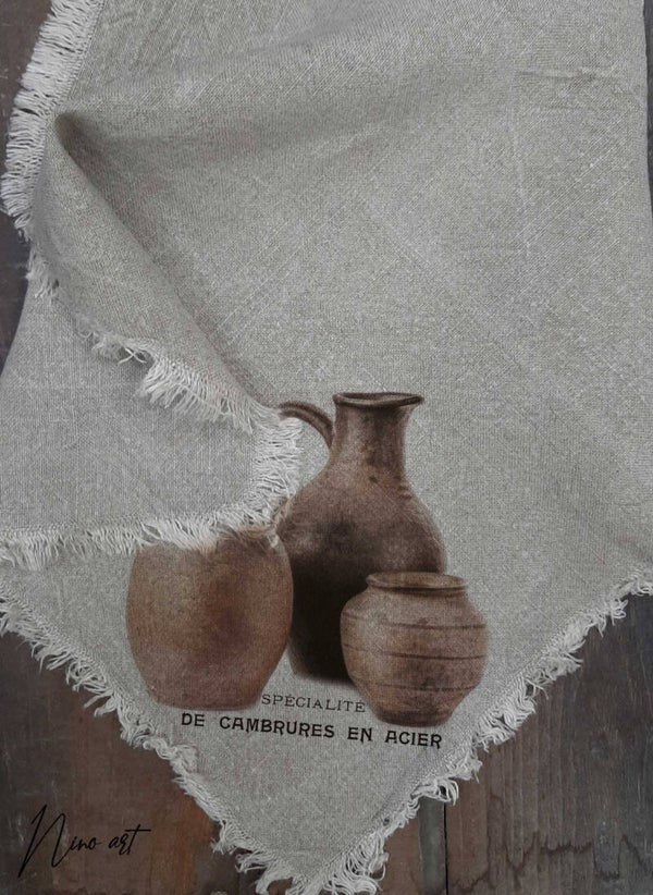 NEW Shabby doek houten potten 45x45 cm gekleurd