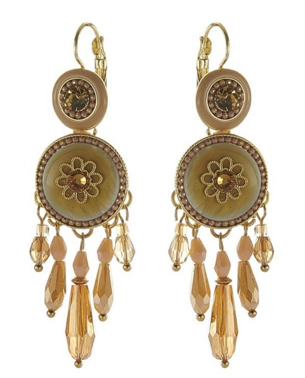 BIBA oorbellen Boho stijl - amber/beige
