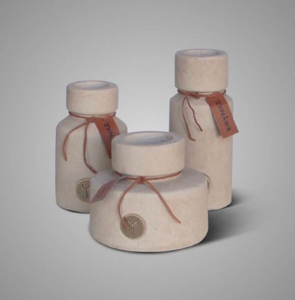 BRYNXZ Set of 3 Bottles leather rope - Maj Taupe