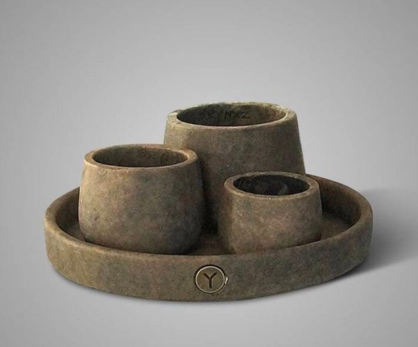 Brynxz schaal met 3 cups - set in Maj Brown