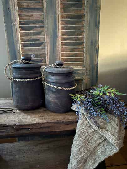 Houten pot met deksel