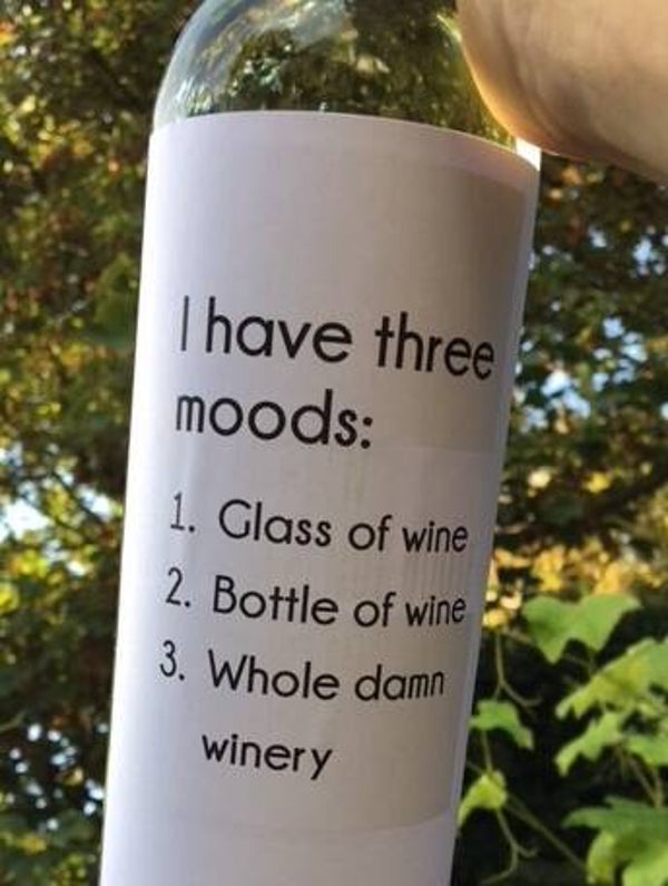 Wine label - three moods