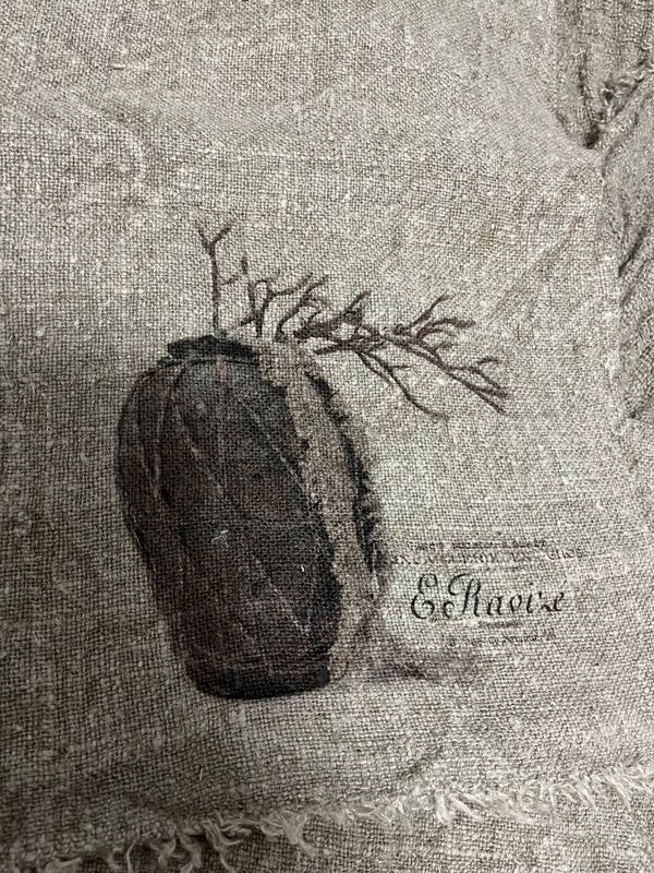 Shabby doek 30x45cm pot met tak