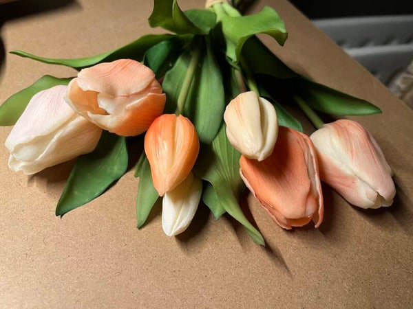 Tulpen, 7 stelen, 30cm - mix Peach