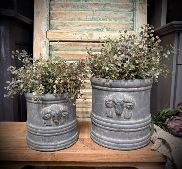 Brynxz pot met ramshoofd - 2 maten - maj vintage