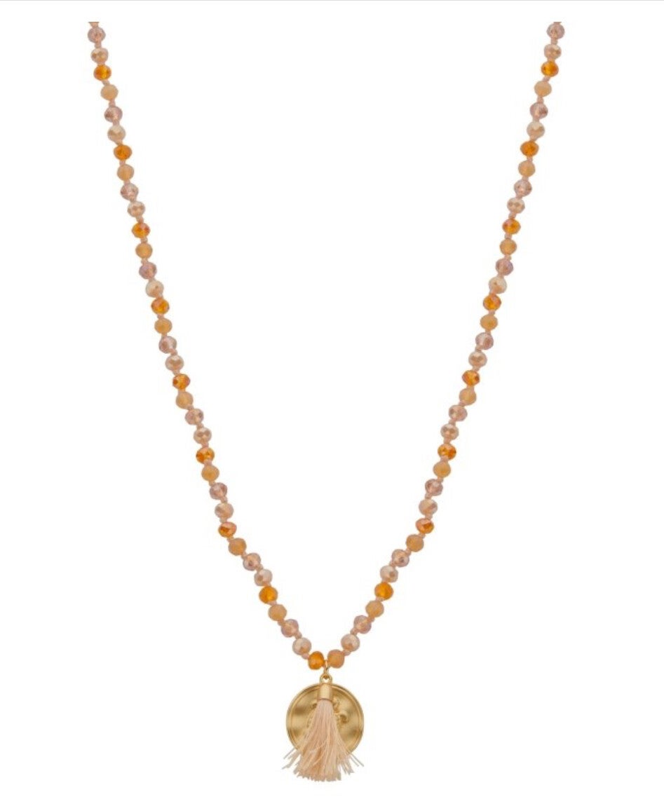 BIBA lange ketting, Boho stijl - soft orange