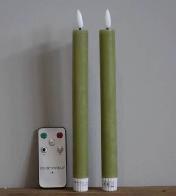 Led diner kaarsen set groen L