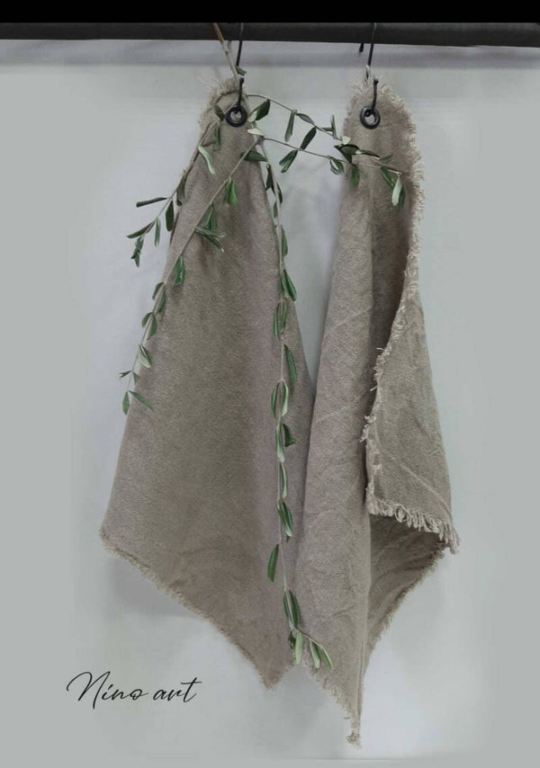 New shabby linnen doek 45x45cm met zeil oog