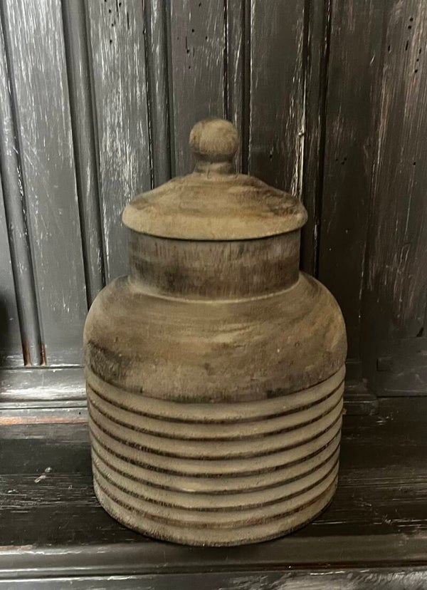 Houten pot met deksel 121746