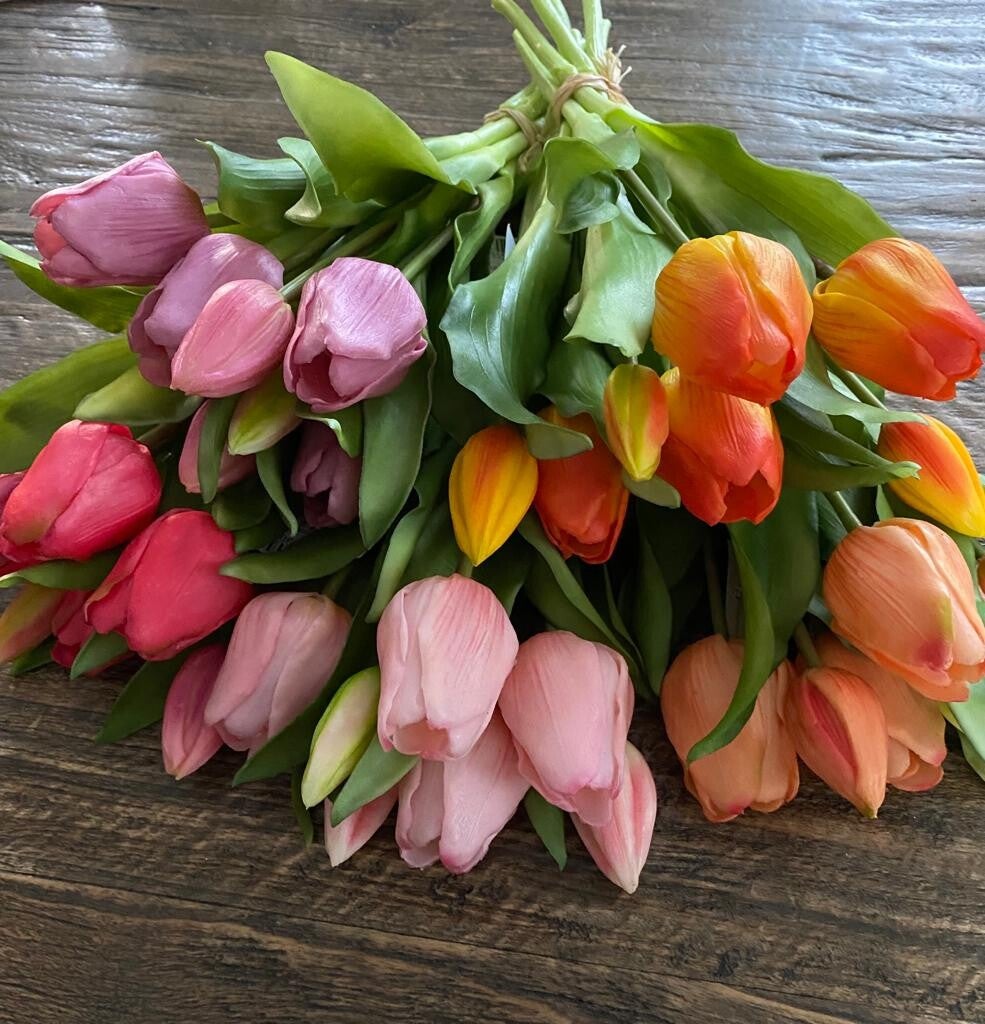65 stuks kunstbloemen & takken set - witte kunstbloemen met groene