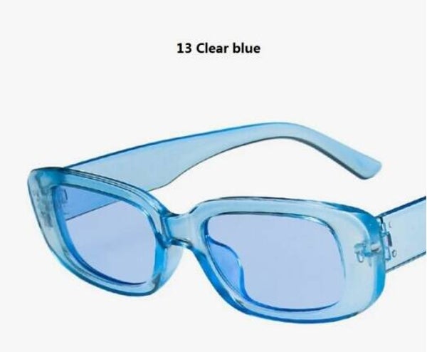 Blue Colored Small Rectangular Sunglasses