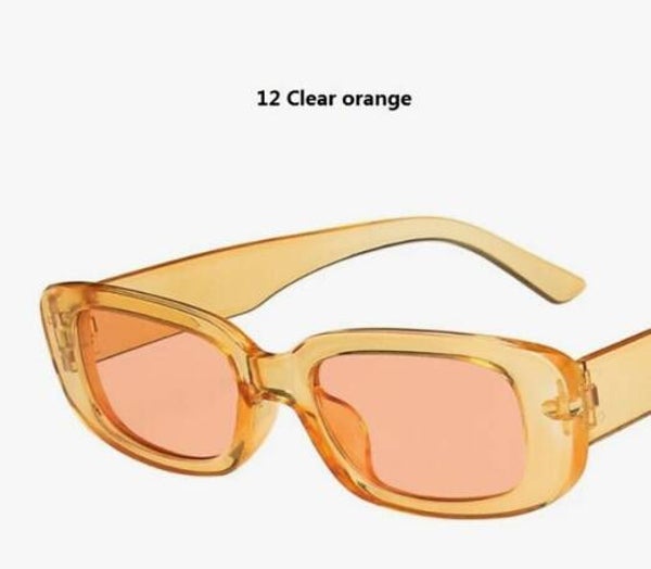 Orange Colored Small Rectangular Sunglasses