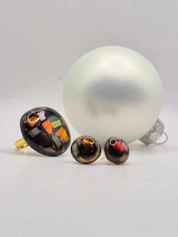 #set1 glasring en oorstekers urban