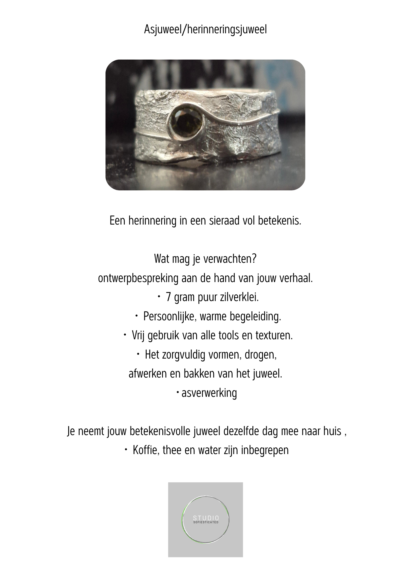 asjuweel/herinneringsjuweel vanaf 2p (prijs pp)